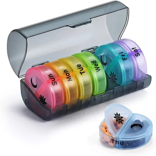 Weekly 7-Day Pill Organizer with 14 Slots